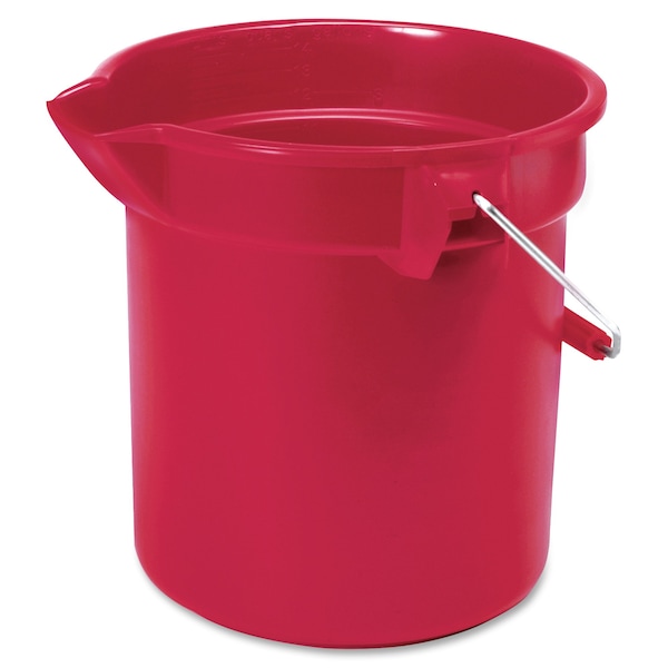 Rubbermaid Commercial Brute 10-quart Utility Bucket, 10.2" H, Red, Steel; High-density Polyethylene (HDPE) RCP296300RDCT - main